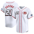 Tlead C.Reds #21 Hunter Greene Player White Speedway Classic Home Limited Stitched Jerseys