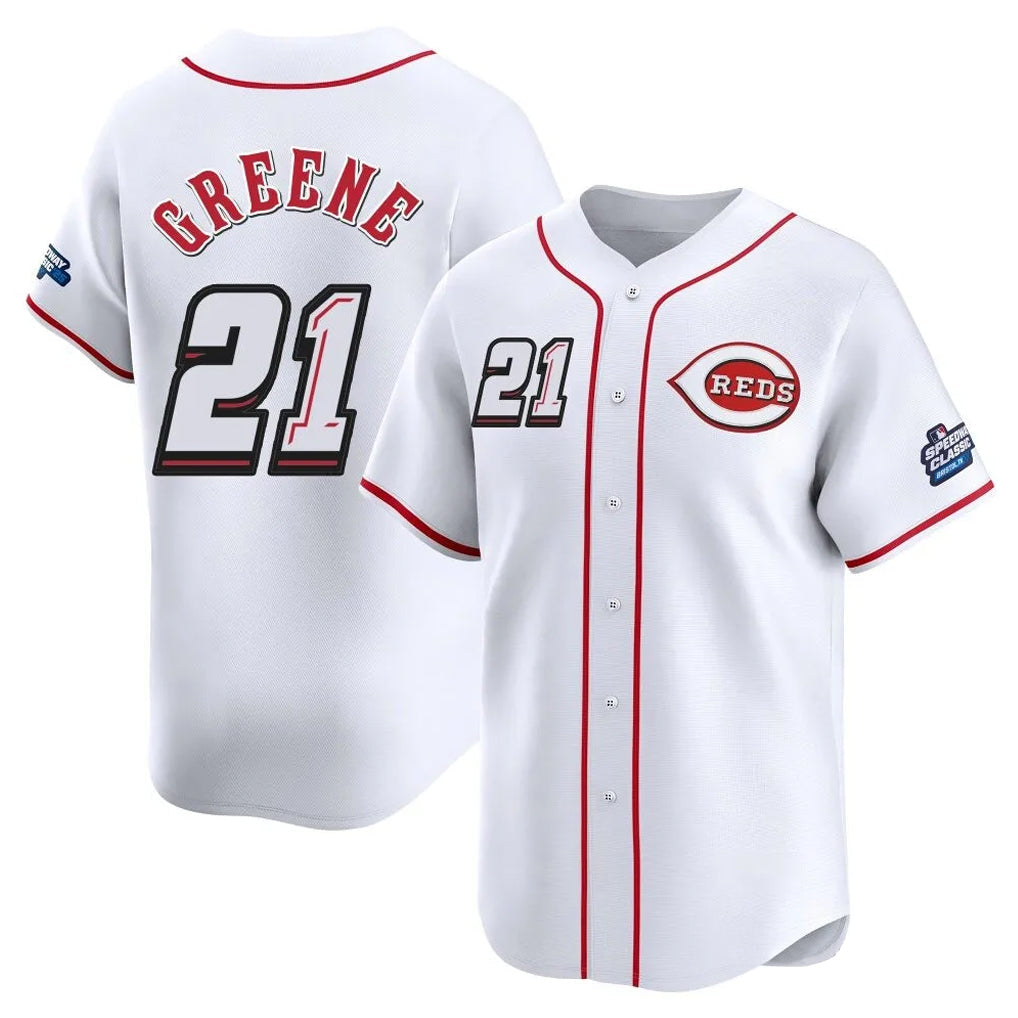 Tlead C.Reds #21 Hunter Greene Player White Speedway Classic Home Limited Stitched Jerseys
