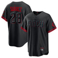 Tlead C.Reds #28 Eugenio Su¡§¡érez Player Black City Connect Home Game Stitched Jerseys