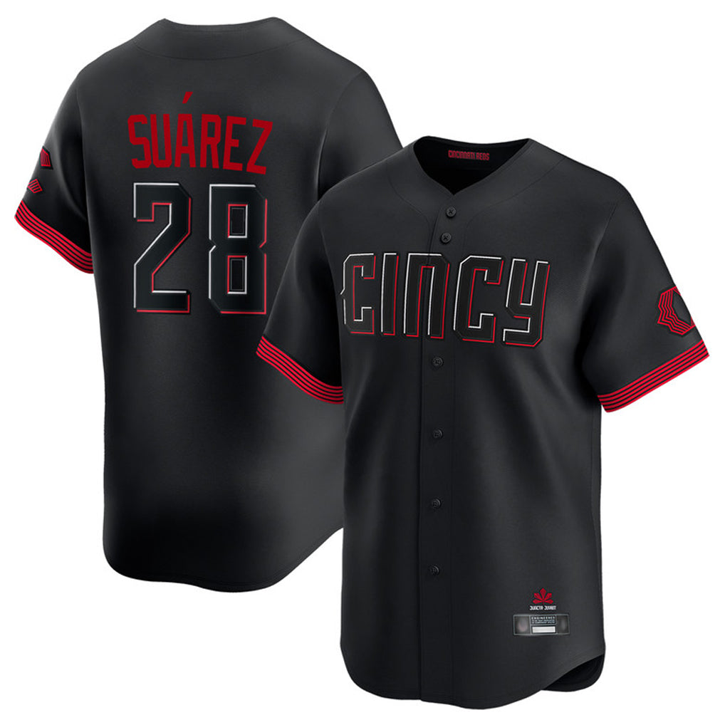Tlead C.Reds #28 Eugenio Su¡§¡érez Player Black City Connect Home Limited Stitched Jerseys
