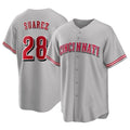 Tlead C.Reds #28 Eugenio Su¡§¡érez Player Gray Home Game Stitched Jerseys
