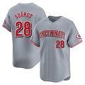 Tlead C.Reds #28 Eugenio Su¡§¡érez Player Gray Home Limited Stitched Jerseys