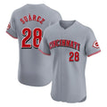 Tlead C.Reds #28 Eugenio Su¡§¡érez Player Gray Limited Elite Home Stitched Jerseys