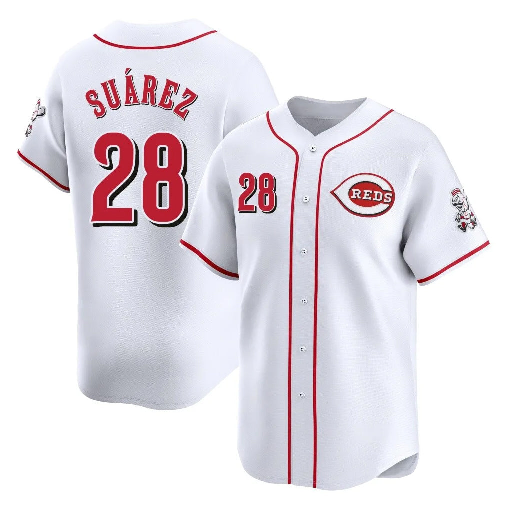 Tlead C.Reds #28 Eugenio Su¡§¡érez Player White Home Limited Stitched Jerseys