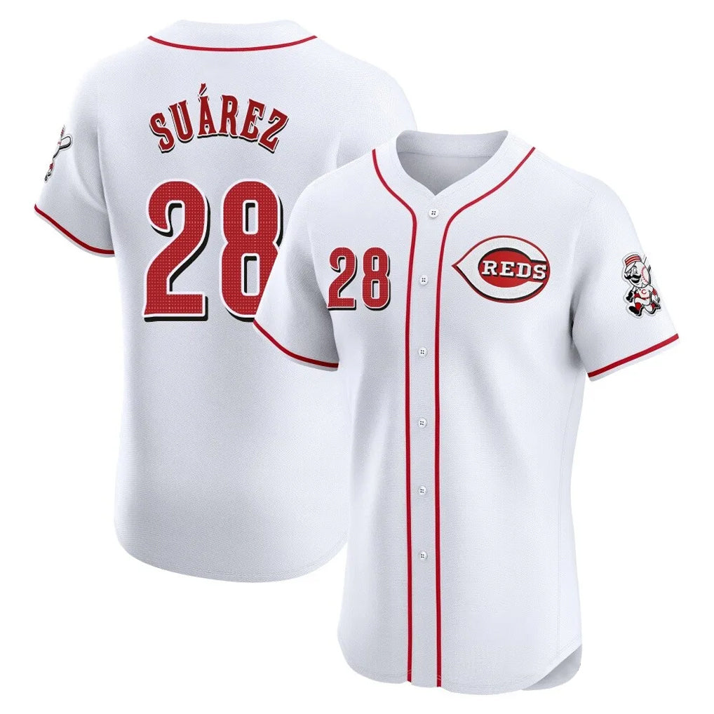 Tlead C.Reds #28 Eugenio Su¡§¡érez Player White Limited Elite Home Stitched Jerseys