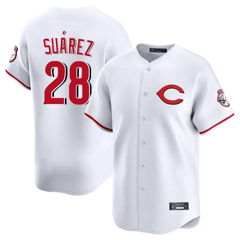Tlead C.Reds #28 Eugenio Su¡§¡érez Player White Limited Home Stitched Jerseys