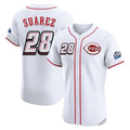 Tlead C.Reds #28 Eugenio Su¡§¡érez Player White Speedway Classic Limited Elite Home Stitched Jerseys