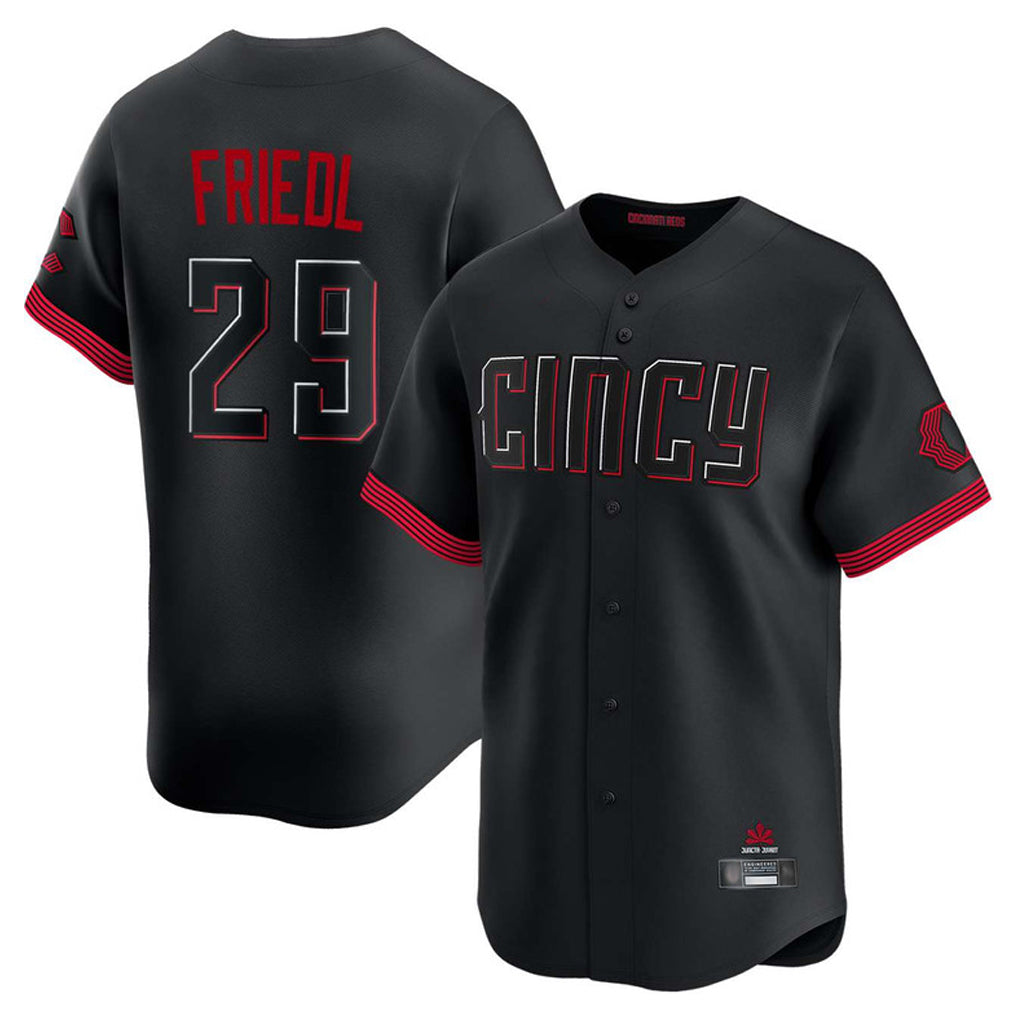 Tlead C.Reds #29 TJ Friedl Player Black City Connect Home Limited Stitched Jerseys