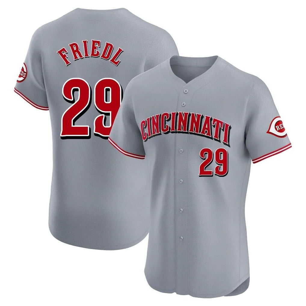 Tlead C.Reds #29 TJ Friedl Player Gray Limited Elite Home Stitched Jerseys