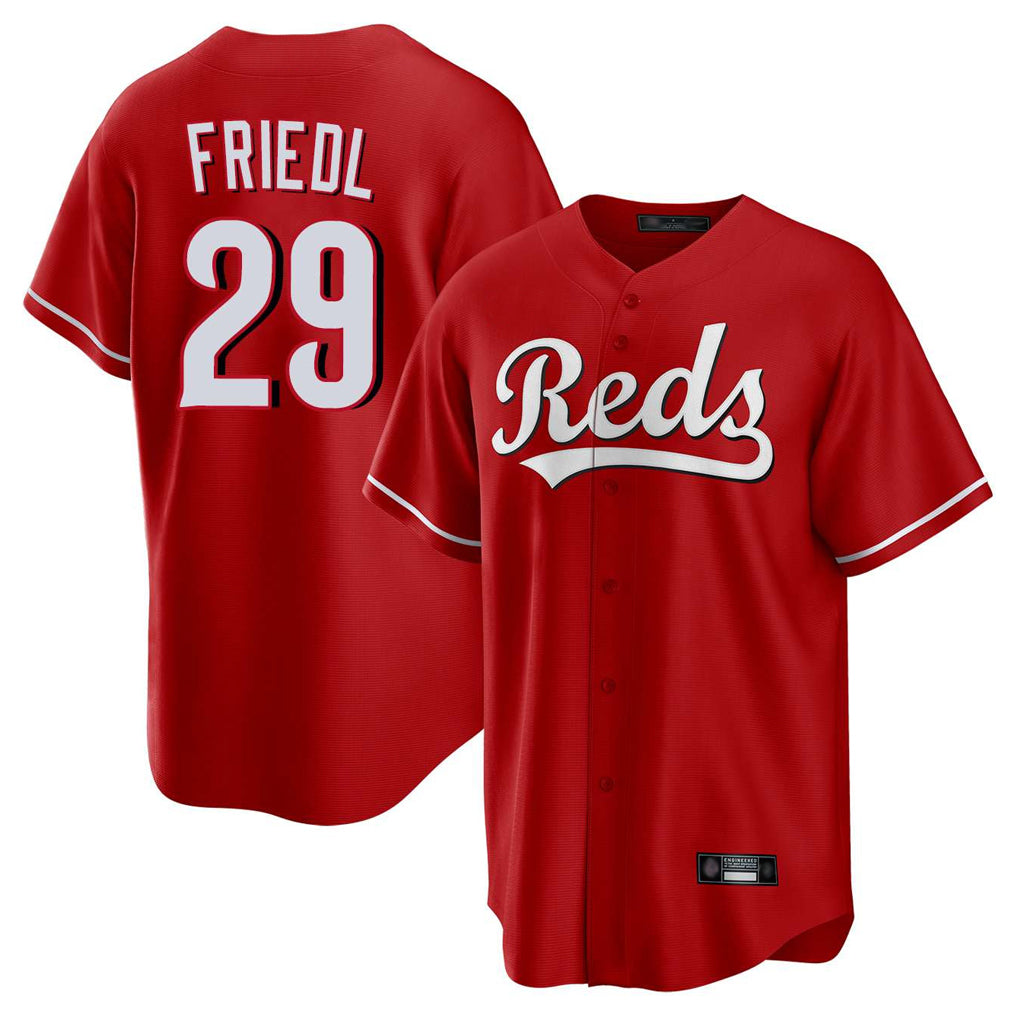 Tlead C.Reds #29 TJ Friedl Player Red Home Game Stitched Jerseys