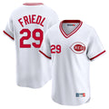 Tlead C.Reds #29 TJ Friedl Player White Cooperstown Collection Limited T-shirt Home Stitched Jerseys