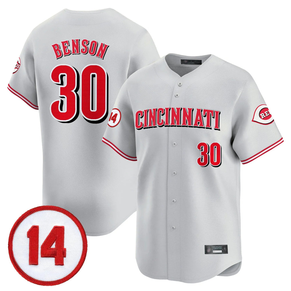 Tlead C.Reds #30 Ken Griffey Player Gray Vapor Premier Limited Home Stitched Jerseys