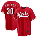 Tlead C.Reds #30 Ken Griffey Player Red Home Game Stitched Jerseys