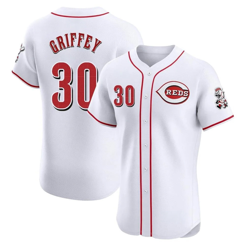Tlead C.Reds #30 Ken Griffey Player White Limited Elite Home Stitched Jerseys