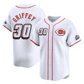 Tlead C.Reds #30 Ken Griffey Player White Speedway Classic Home Limited Stitched Jerseys