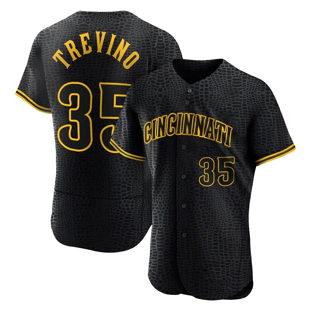 Tlead C.Reds #35 Jose Trevino Player Black Snake Skin City Limited Elite Home Stitched Jerseys