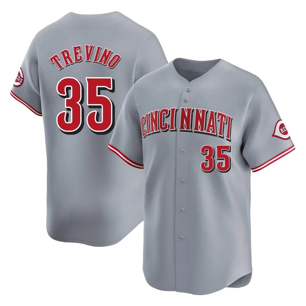 Tlead C.Reds #35 Jose Trevino Player Gray Home Limited Stitched Jerseys
