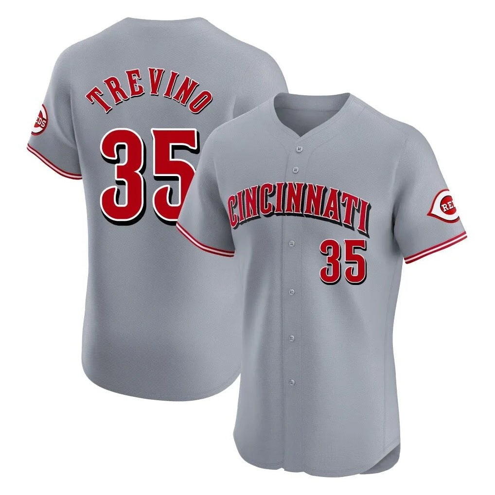 Tlead C.Reds #35 Jose Trevino Player Gray Limited Elite Home Stitched Jerseys