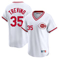 Tlead C.Reds #35 Jose Trevino Player White Cooperstown Collection Limited T-shirt Home Stitched Jerseys