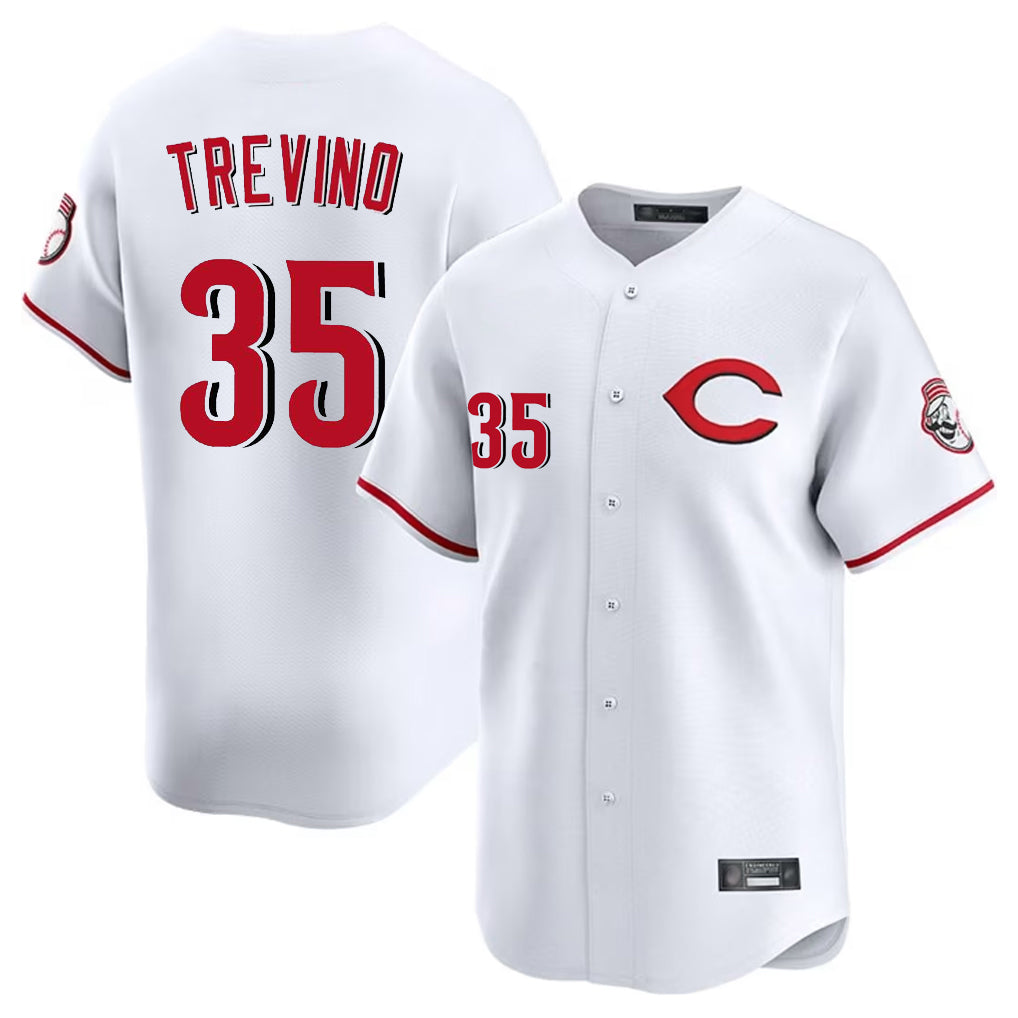 Tlead C.Reds #35 Jose Trevino Player White Limited Home Stitched Jerseys