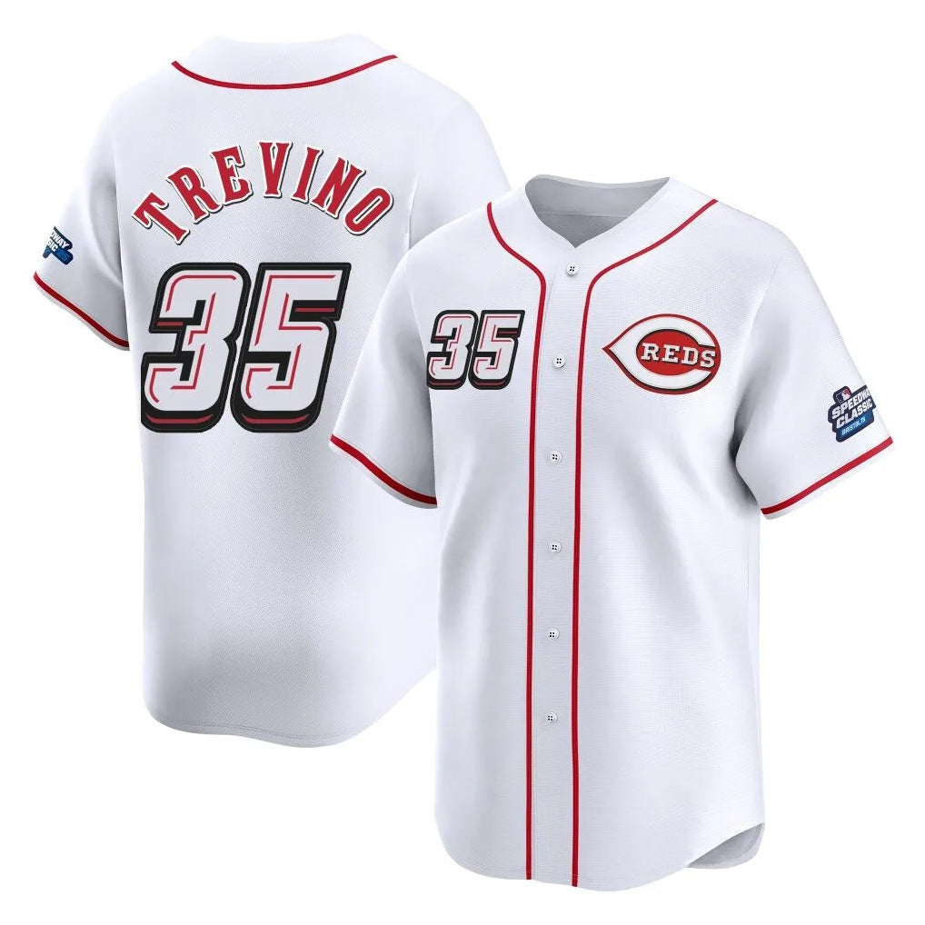 Tlead C.Reds #35 Jose Trevino Player White Speedway Classic Home Limited Stitched Jerseys