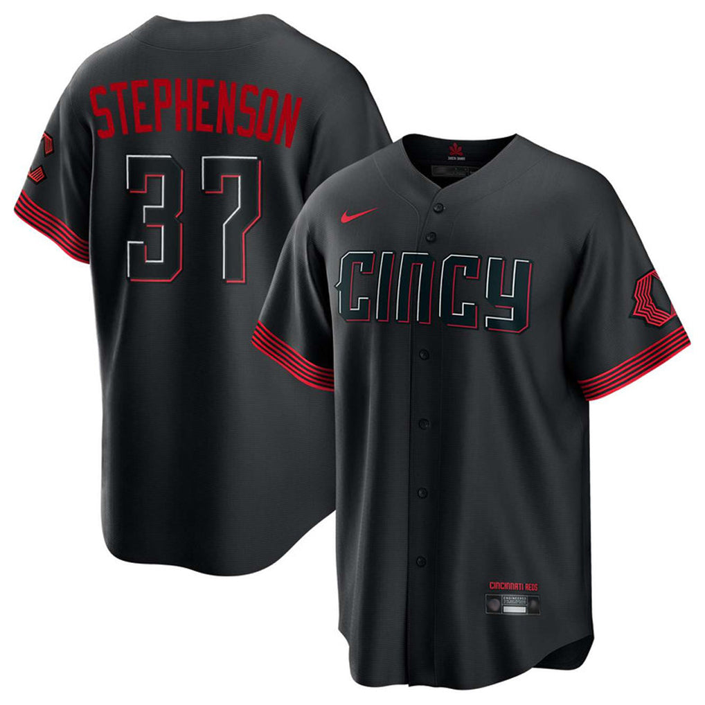 Tlead C.Reds #37 Tyler Stephenson Player Black City Connect Home Game Stitched Jerseys
