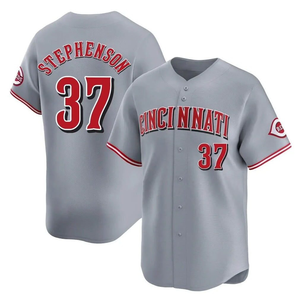 Tlead C.Reds #37 Tyler Stephenson Player Gray Home Limited Stitched Jerseys