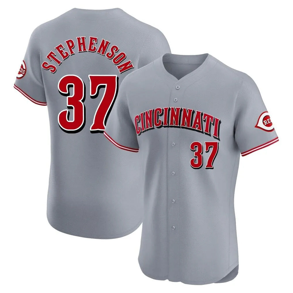 Tlead C.Reds #37 Tyler Stephenson Player Gray Limited Elite Home Stitched Jerseys