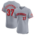 Tlead C.Reds #37 Tyler Stephenson Player Gray Limited Elite Home Stitched Jerseys