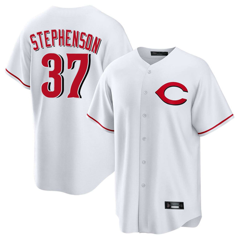 Tlead C.Reds #37 Tyler Stephenson Player White Home Game Stitched Jerseys