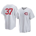 Tlead C.Reds #37 Tyler Stephenson Player White Stripe Field of Dreams Game Home Stitched Jerseys