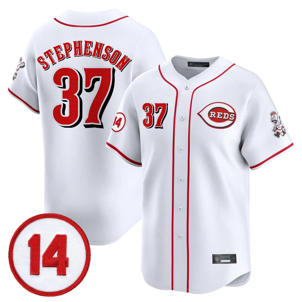 Tlead C.Reds #37 Tyler Stephenson Player White Vapor Premier Limited Home Stitched Jerseys