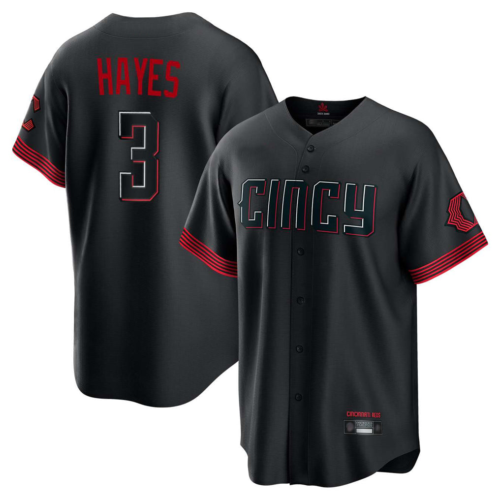 Tlead C.Reds #3 Ke'Bryan Hayes Player Black City Connect Home Game Stitched Jerseys