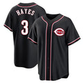 Tlead C.Reds #3 Ke'Bryan Hayes Player Black Fashion Out Home Game Stitched Jerseys