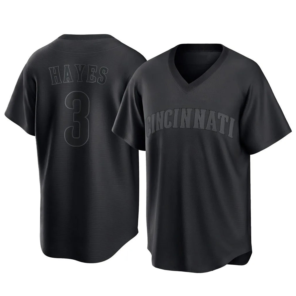 Tlead C.Reds #3 Ke'Bryan Hayes Player Black T-shirt Game Home Stitched Jerseys