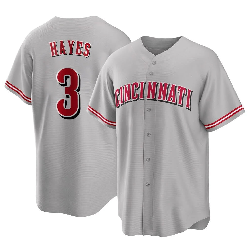 Tlead C.Reds #3 Ke'Bryan Hayes Player Gray Home Game Stitched Jerseys