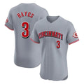 Tlead C.Reds #3 Ke'Bryan Hayes Player Gray Limited Elite Home Stitched Jerseys