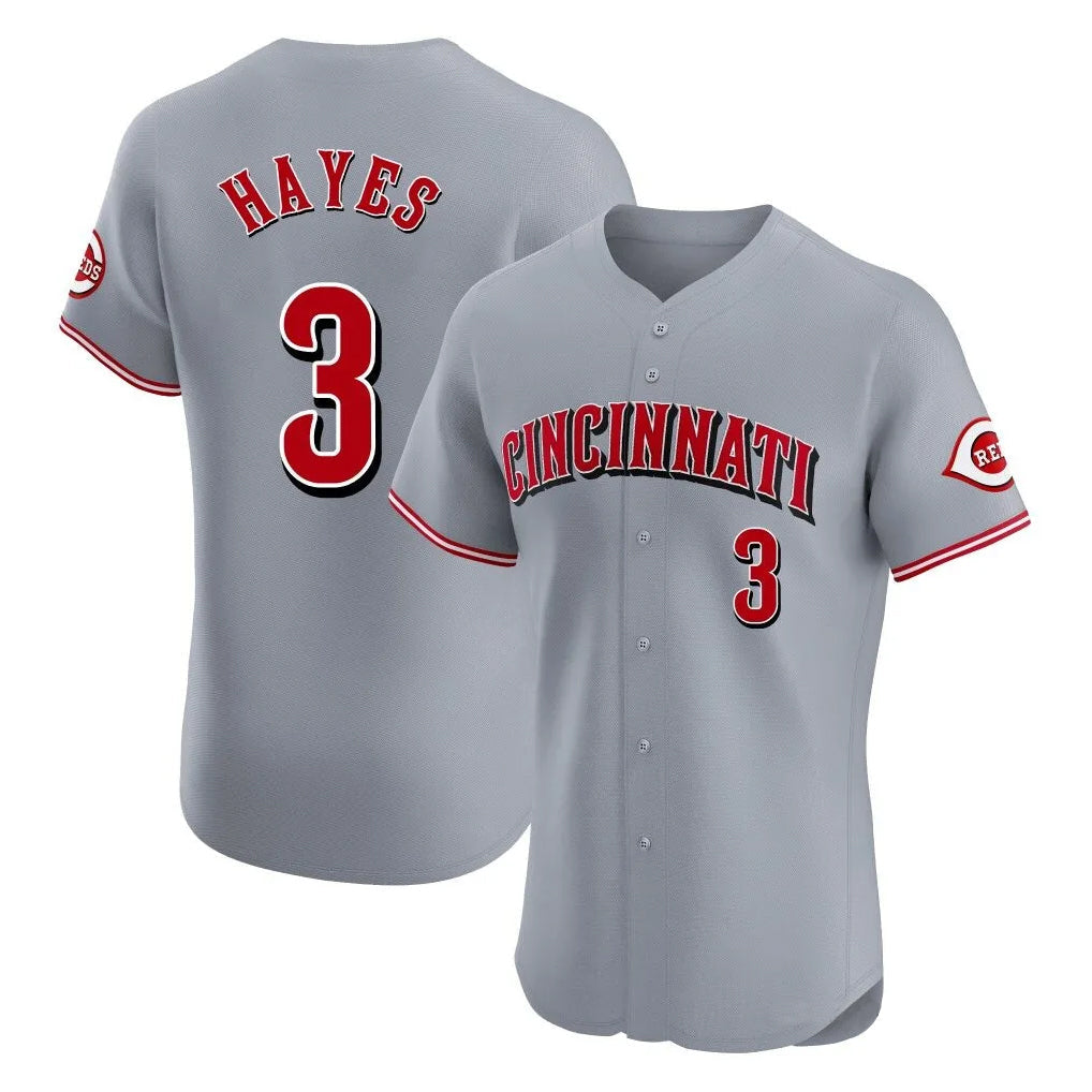 Tlead C.Reds #3 Ke'Bryan Hayes Player Gray Limited Elite Home Stitched Jerseys