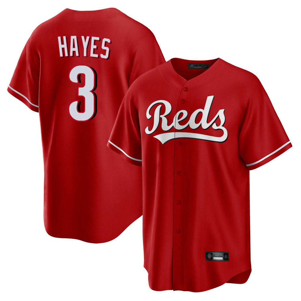 Tlead C.Reds #3 Ke'Bryan Hayes Player Red Home Game Stitched Jerseys
