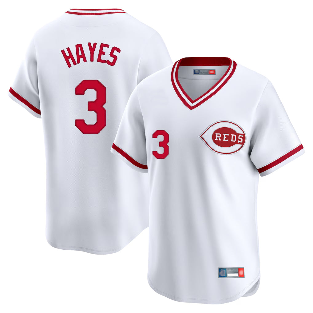 Tlead C.Reds #3 Ke'Bryan Hayes Player White Cooperstown Collection Limited T-shirt Home Stitched Jerseys