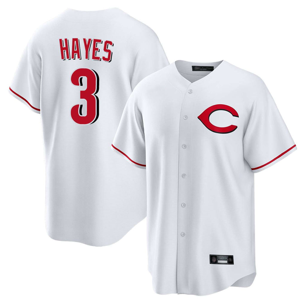 Tlead C.Reds #3 Ke'Bryan Hayes Player White Home Game Stitched Jerseys