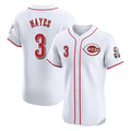 Tlead C.Reds #3 Ke'Bryan Hayes Player White Limited Elite Home Stitched Jerseys