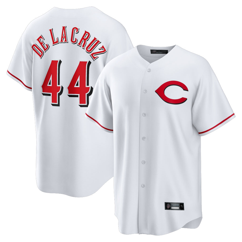 Tlead C.Reds #44 Elly De La Cruz Player White Home Game Stitched Jerseys