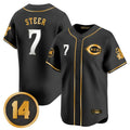 Tlead C.Reds #7 Spencer Steer Player Black-Gold Vapor Premier Limited Home Stitched Jerseys