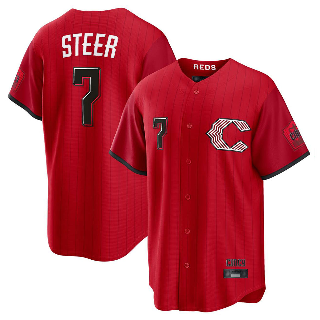 Tlead C.Reds #7 Spencer Steer Player Red 2026 City Connect Home Game Stitched Jerseys