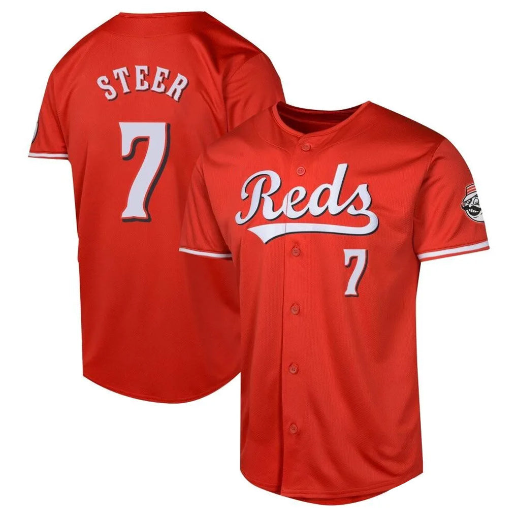 Tlead C.Reds #7 Spencer Steer Player Red 2026 City Connect Limited Home Stitched Jerseys