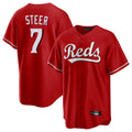Tlead C.Reds #7 Spencer Steer Player Red Home Game Stitched Jerseys