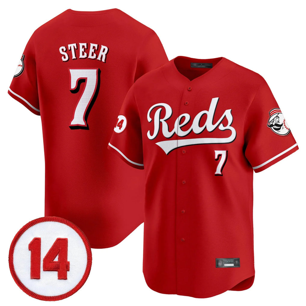 Tlead C.Reds #7 Spencer Steer Player Red Vapor Premier Limited Home Stitched Jerseys