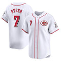 Tlead C.Reds #7 Spencer Steer Player White Home Limited Stitched Jerseys