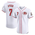 Tlead C.Reds #7 Spencer Steer Player White Limited Elite Home Stitched Jerseys